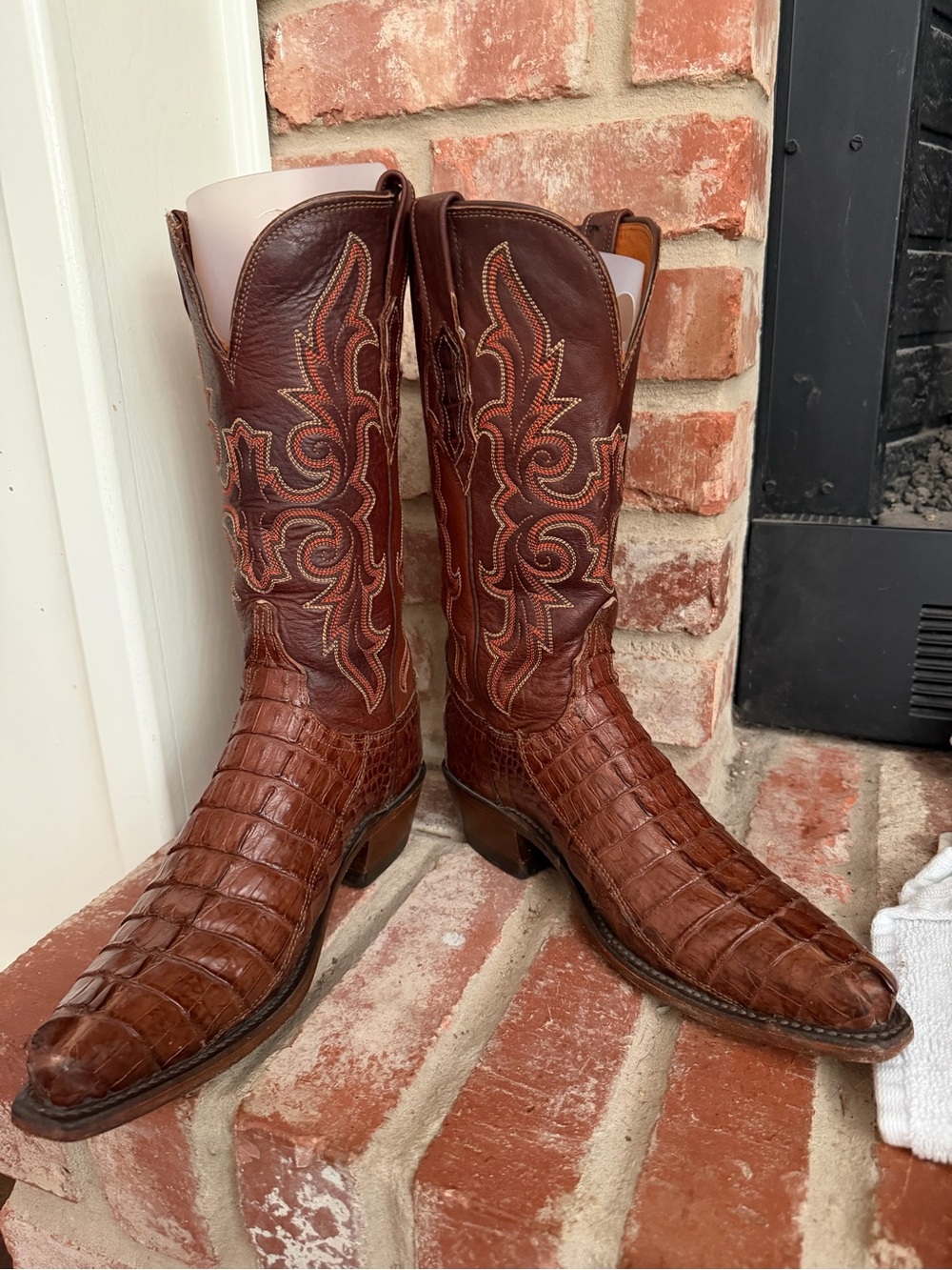 Lucchese Since 1883 Women Hornback Caiman Boots 7